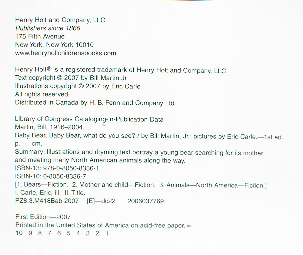 Baby Bear, Baby Bear, What Do You See?