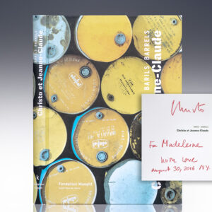 First edition of Christo et Jeanne-Claude's Barils, Barrels; From the Library of Madeleine Albright