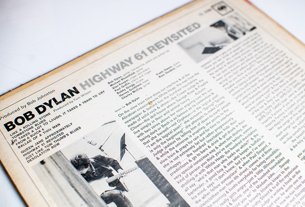 Bob Dylan Signed Highway 61 Revisited Album.