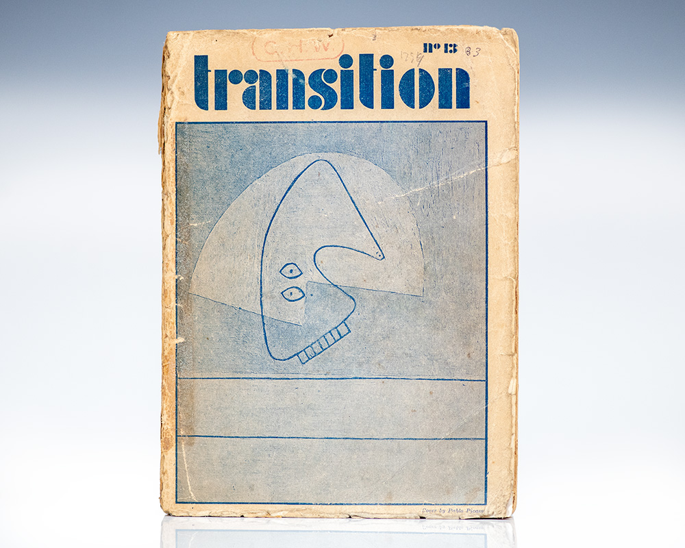 Transition: An International Quarterly for Creative Experiment. Number 13. Summer, 1928.