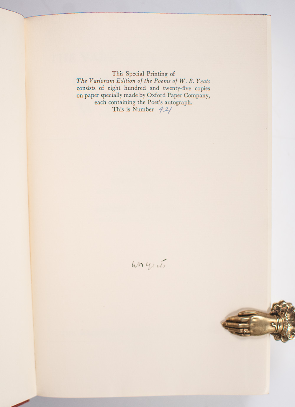 The Variorum Edition of the Poems of W.B. Yeats.