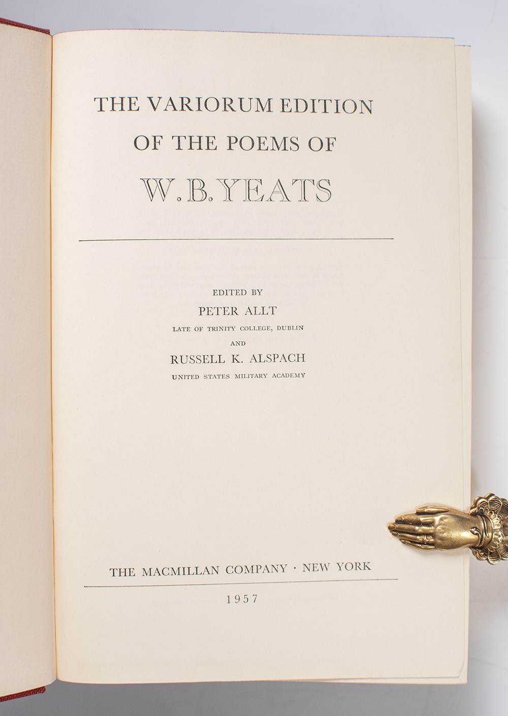 The Variorum Edition of the Poems of W.B. Yeats.