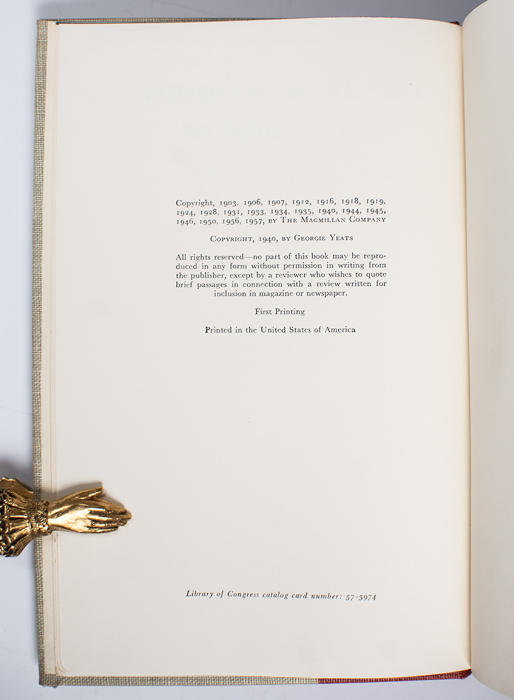 The Variorum Edition of the Poems of W.B. Yeats.