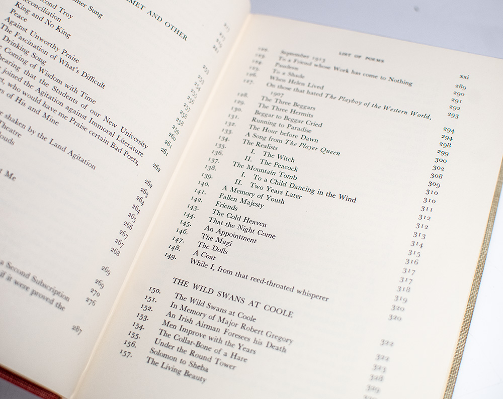 The Variorum Edition of the Poems of W.B. Yeats.