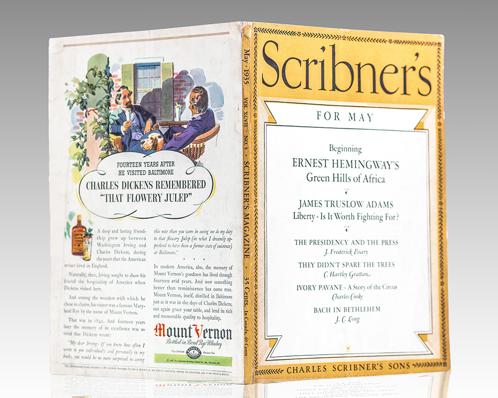 Green Hills of Africa First Serialized Publication in Scribner's Magazine.