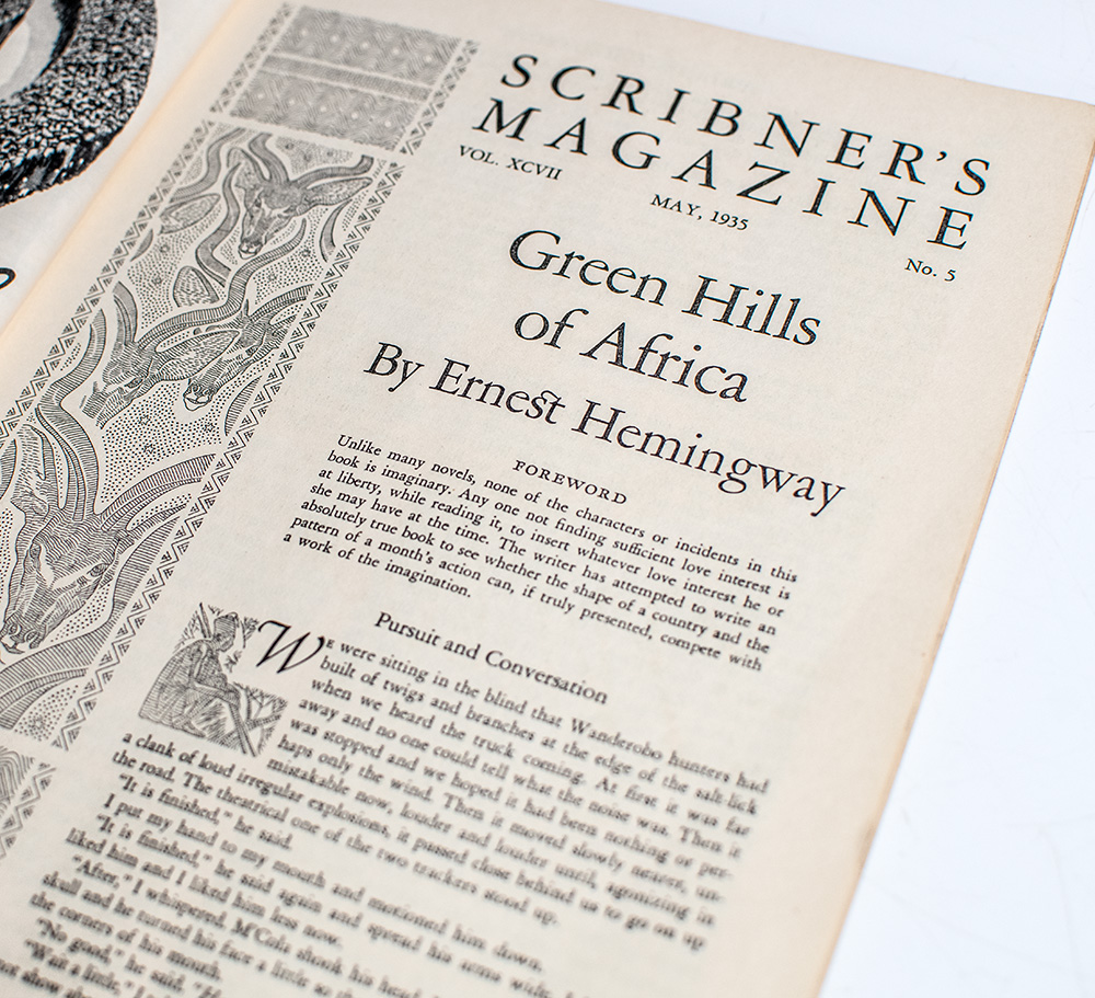 Green Hills of Africa First Serialized Publication in Scribner's Magazine.