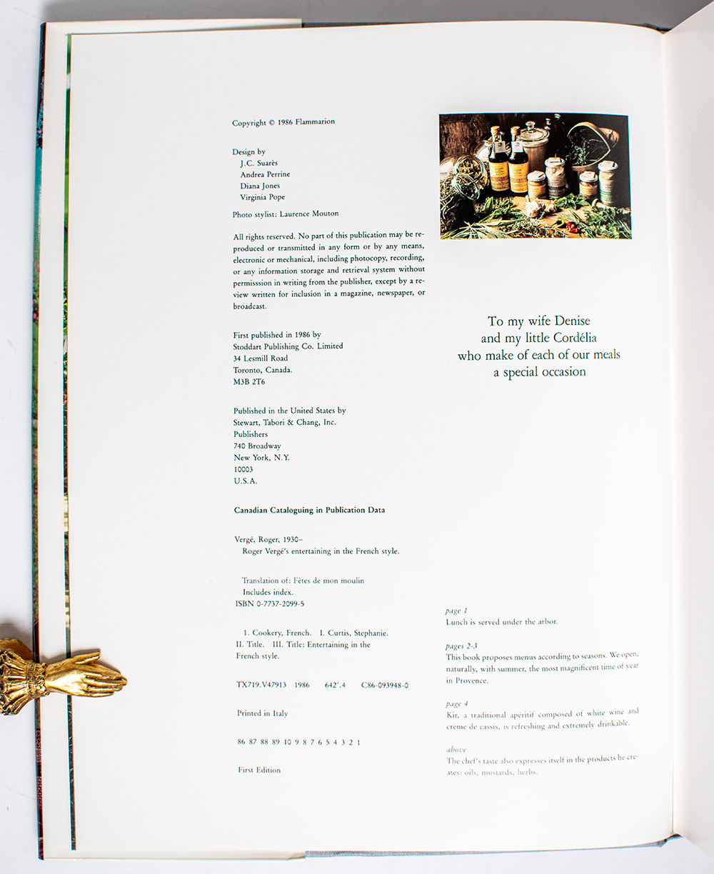 Roger Vergé’s Entertaining in the French Style.