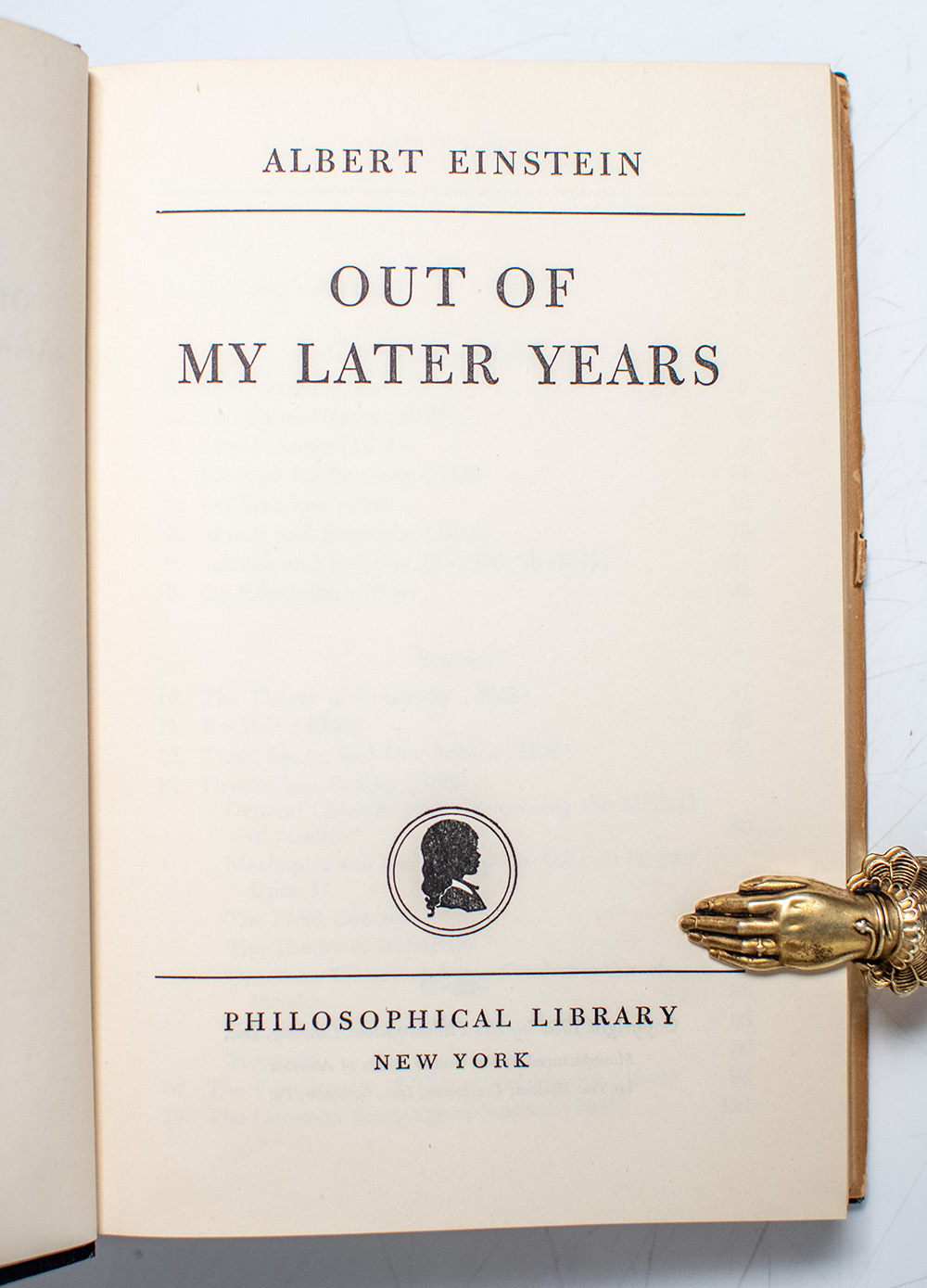 Out of My Later Years.