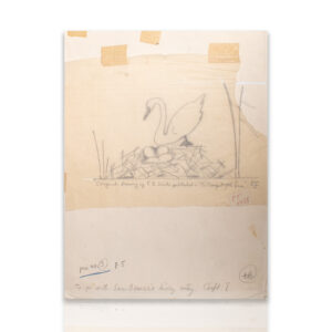 E.B. White 'The Trumpet of the Swan' Drawing. [with] Ed Frascino Autograph Letter Signed.