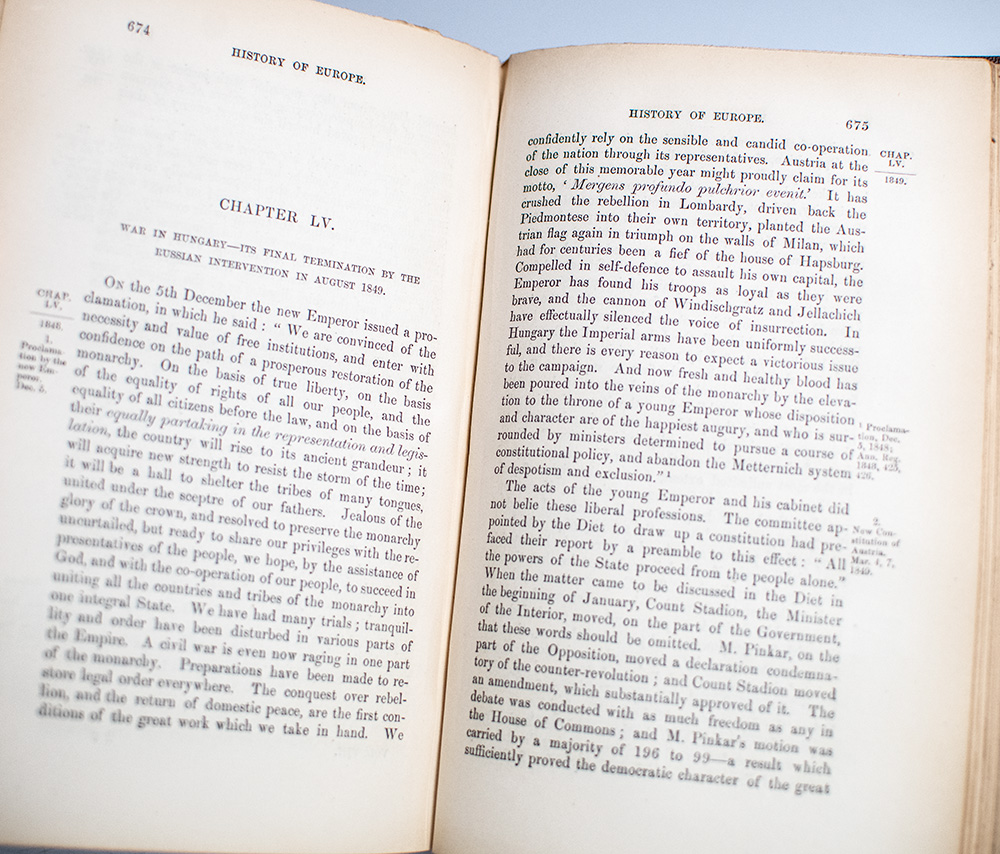 History of Europe: From the Fall of Napoleon in MDCCCXV to the Accession of Louis Napoleon in MDCCCLII Vol VIII.