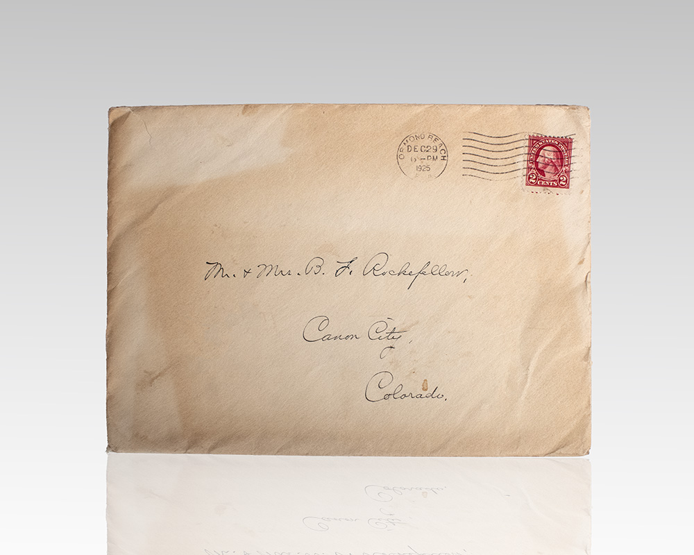 John D. Rockefeller Signed Christmas Card.