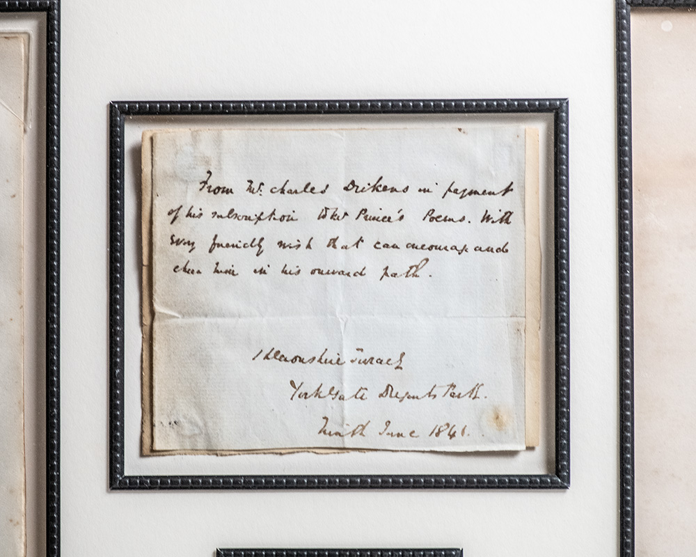 Charles Dickens Autograph Note.
