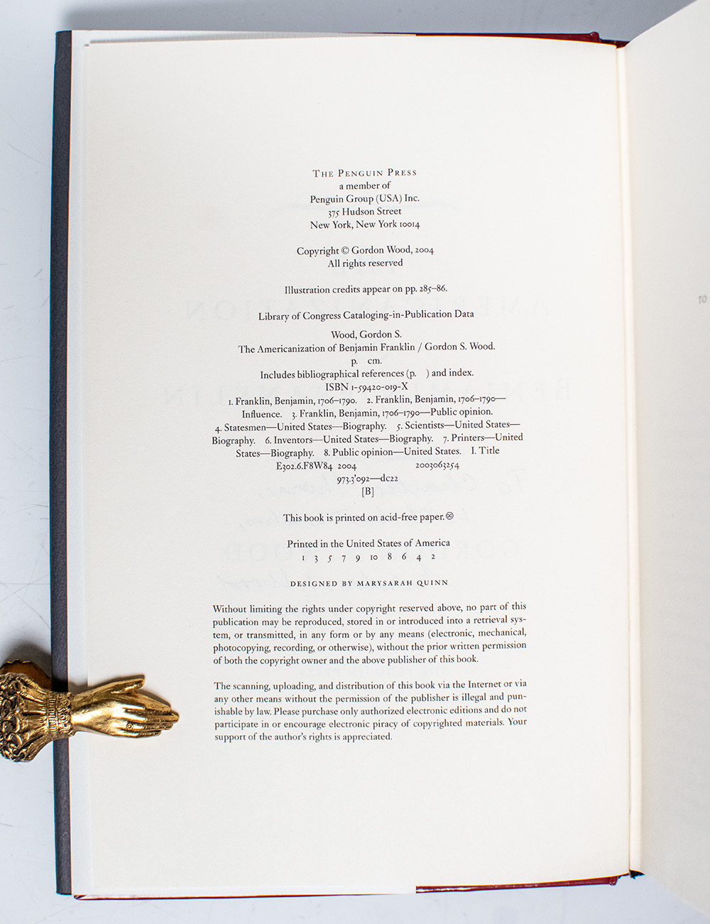 The Americanization of Benjamin Franklin.