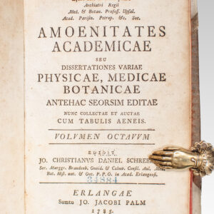 Amoenitates Academicae: seu Dissertationes Variae Physicae, Medicae, Botanicae. Volumen Octavum. [Academic Delights: or Various Dissertations on Physics, Medicine, and Botany. Volume Eight].