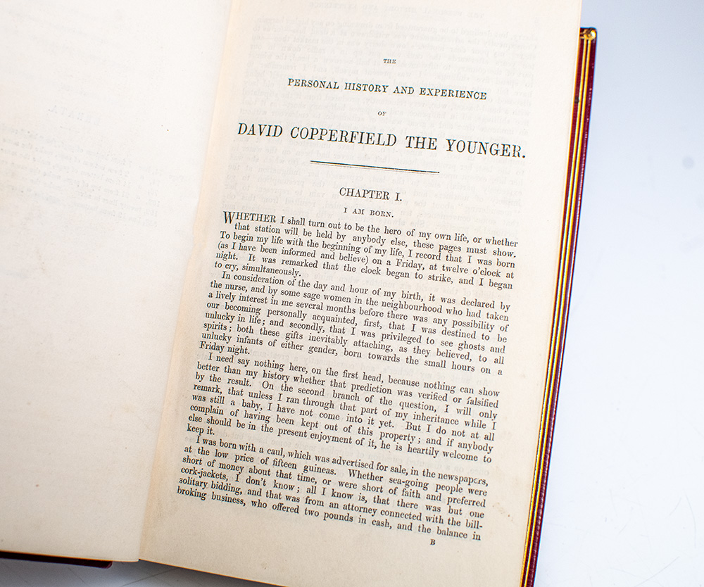 The Selected Works of Charles Dickens: Sketches by Boz Illustrative of Every-Day Life and Every-Day People, The Posthumous Papers of the Pickwick Club, The Life and Adventures of Nicholas Nickleby, Master Humphrey’s Clock, The Life and Adventures of Martin Chuzzlewit, Dombey and Son, The Personal History of David Copperfield, Bleak House, Hard Times. For These Times, Little Dorrit, A Tale of Two Cities, The Uncommercial Traveller, The Adventures of Oliver Twist, Our Mutual Friend, The Mystery of Edwin Drood.