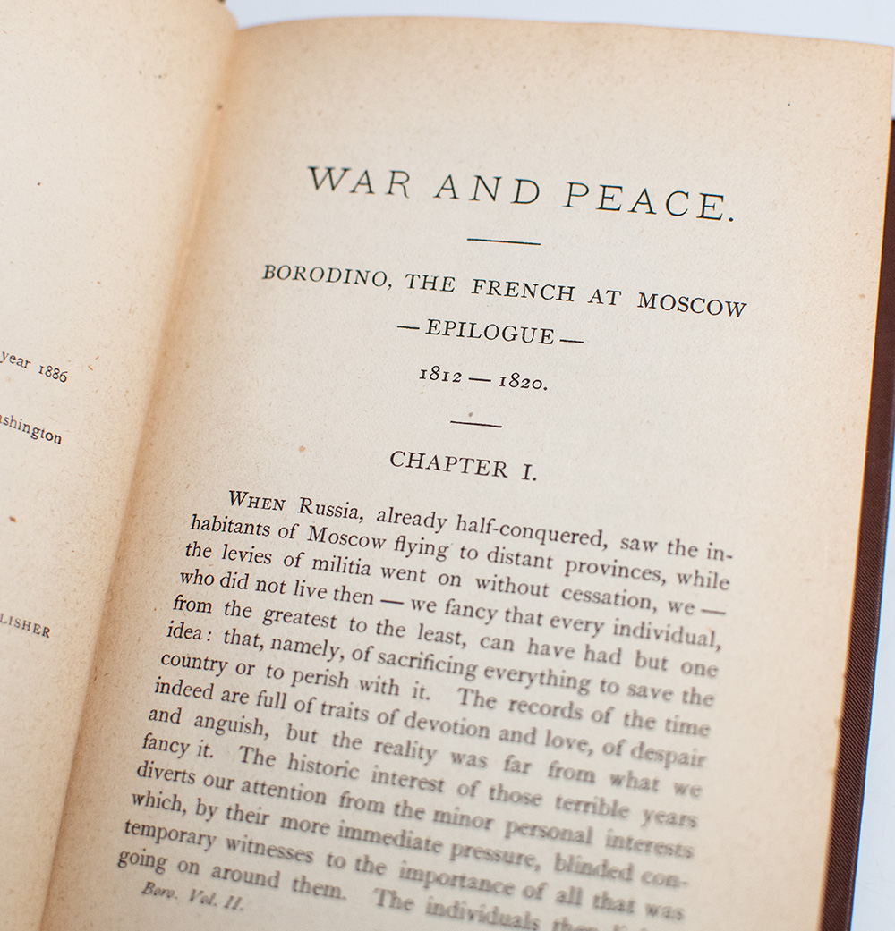 War and Peace. A Historical Novel.