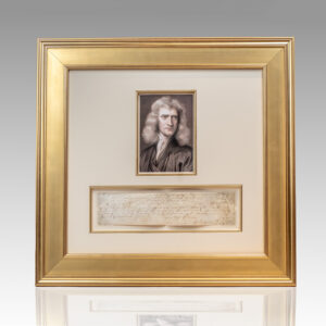 Isaac Newton Document Signed.
