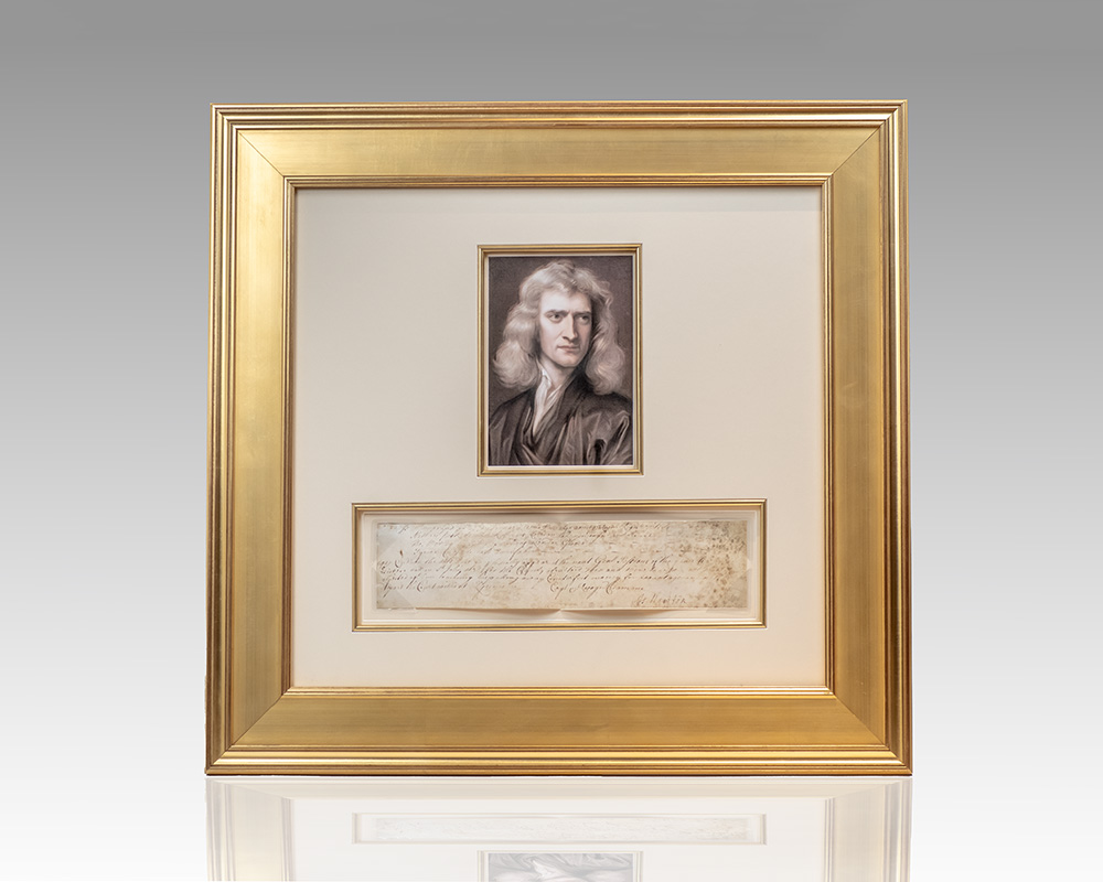 Isaac Newton Document Signed.