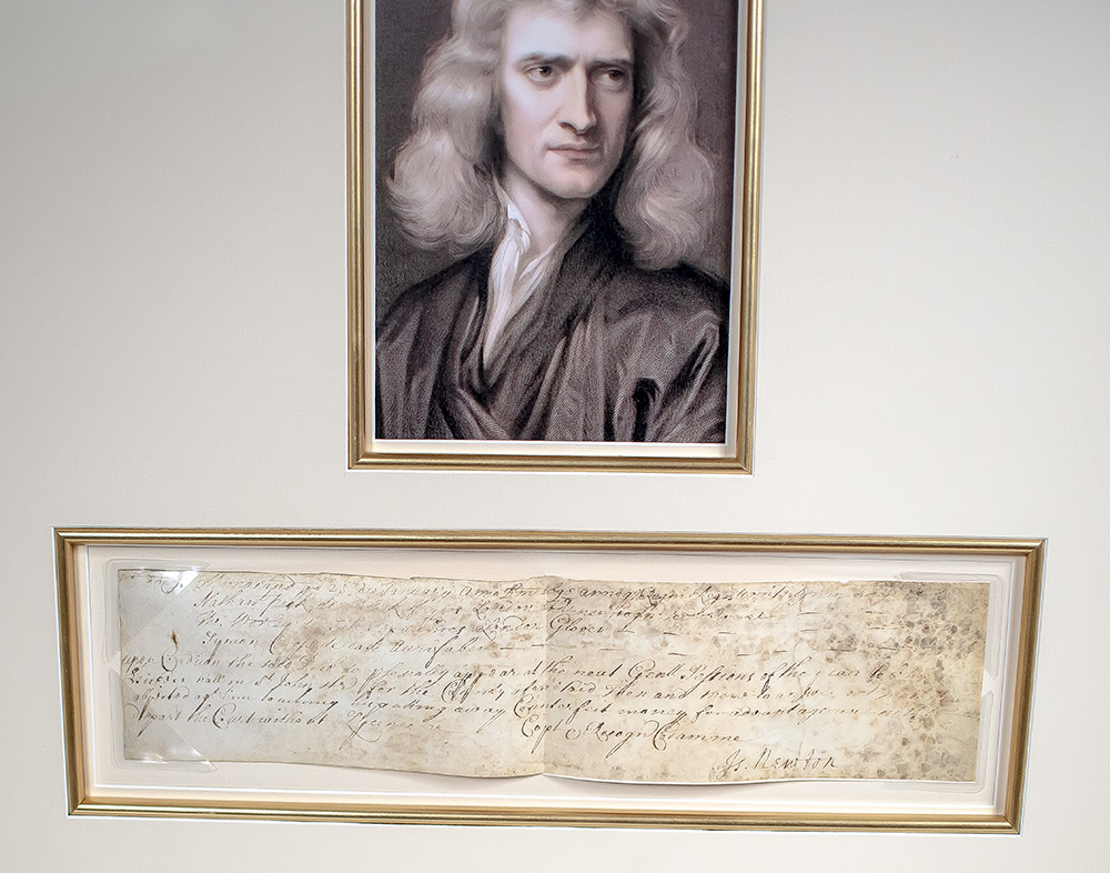 Isaac Newton Document Signed.