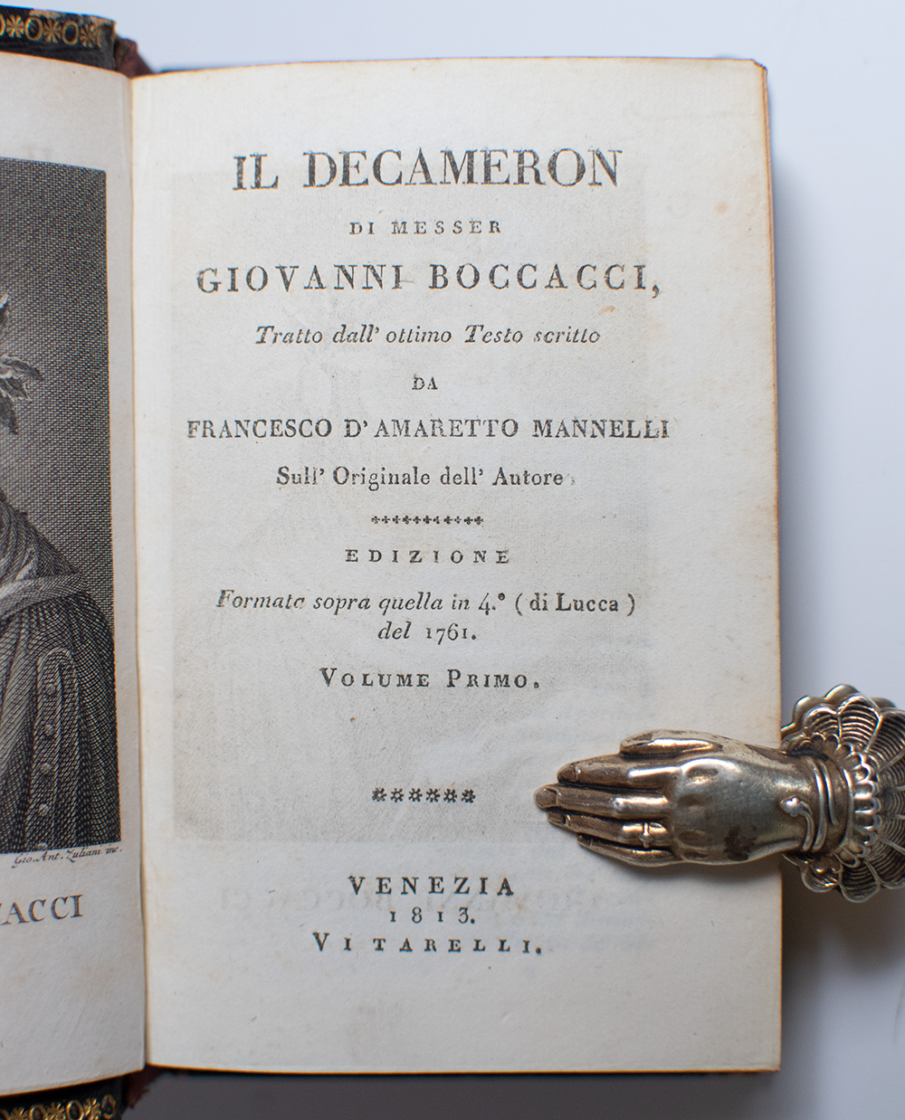 Il Decameron Di Messer Giovanni Boccacci, Tratto dall' ottimo Testo scritto Da Francesco D'Amaretto Mannelli Sull'Originale Dell'Autor.