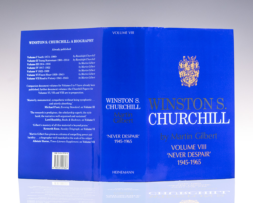 Winston S. Churchill: The Official Biography: Volume I: Youth 1874–1900, Volume II: Young Statesman 1901–1914, Volume III: The Challenge of War 1914–1916, Volume IV: The Stricken World 1917–1922, Volume V: The Prophet of Truth 1922–1939, Volume VI: Finest Hour 1939–1941, Volume VII: Road to Victory 1941–1945, Volume VIII: Never Despair 1945–1965.
