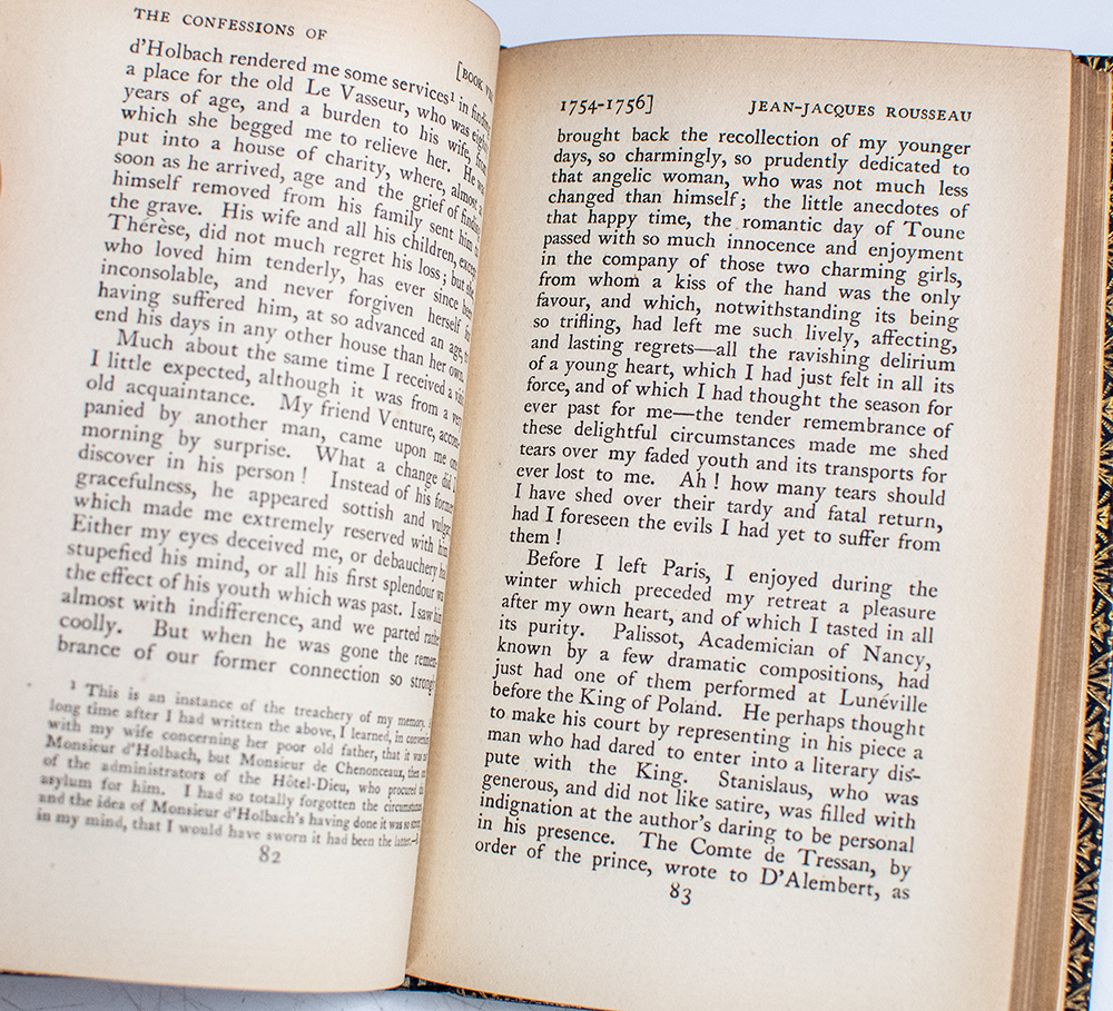 The Confessions of Jean Jacques Rousseau.