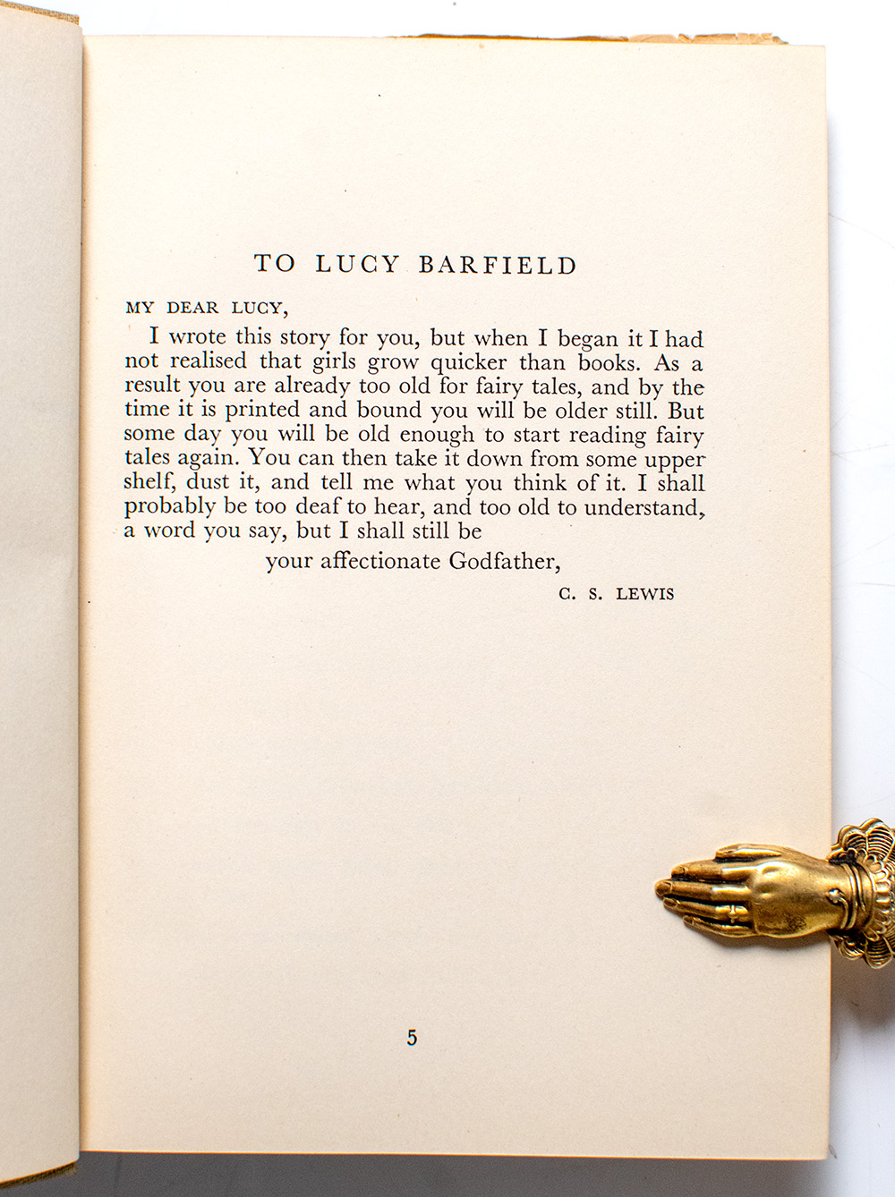 The Chronicles of Narnia: The Lion, The Witch and The Wardrobe, Prince Caspian, The Voyage of the Dawn Treader, The Silver Chair, The Horse and His Boy, The Magician’s Nephew, The Last Battle.