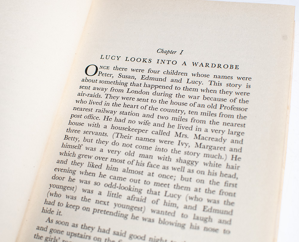 The Chronicles of Narnia: The Lion, The Witch and The Wardrobe, Prince Caspian, The Voyage of the Dawn Treader, The Silver Chair, The Horse and His Boy, The Magician’s Nephew, The Last Battle.