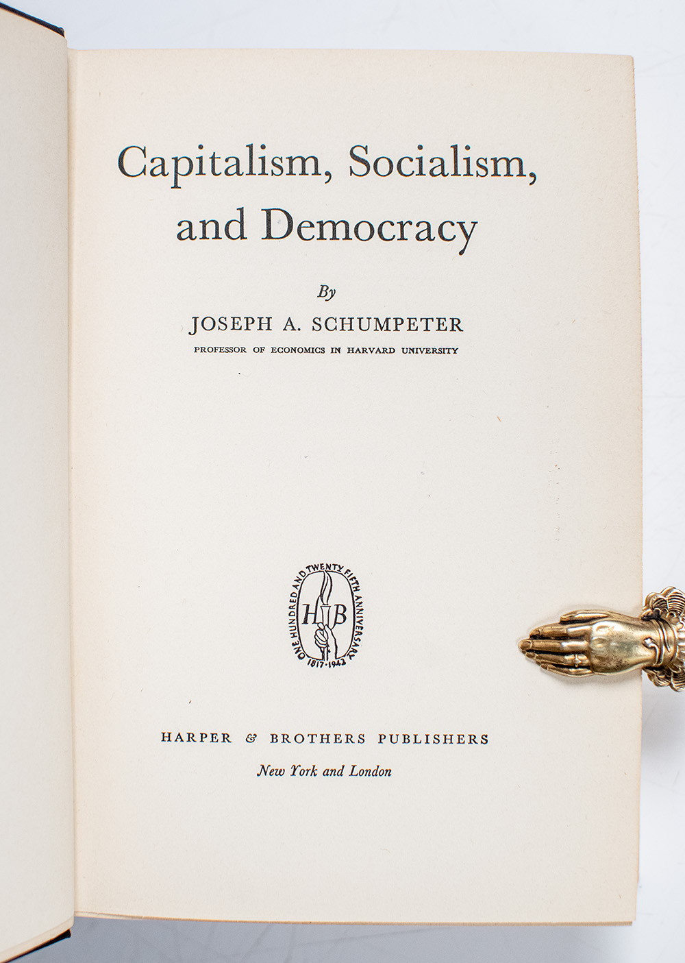 Capitalism, Socialism, and Democracy.