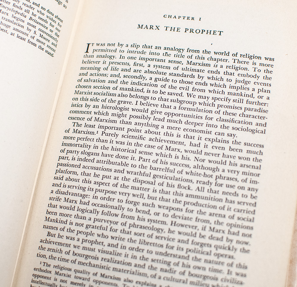 Capitalism, Socialism, and Democracy.