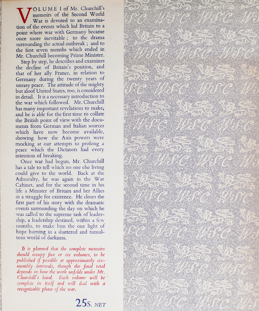 The Second World War: The Gathering Storm; Their Finest Hour; The Grand Alliance; The Hinge of Fate; Closing the Ring; Triumph and Tragedy.