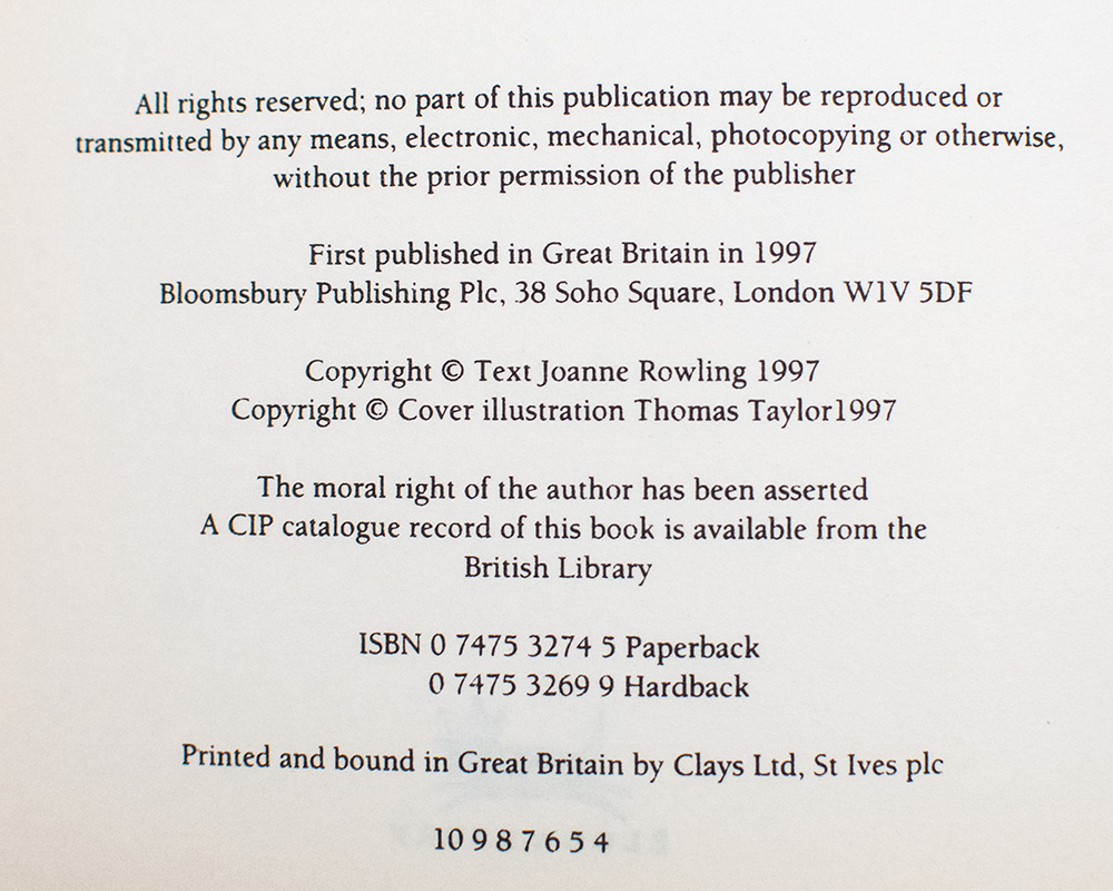 Harry Potter and the Philosopher’s Stone.