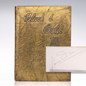 James Dean Signed 1949 Black and Gold Fairmount High School Yearbook.