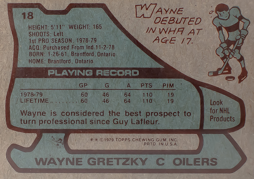 Wayne Gretzky Signed Rookie Card.
