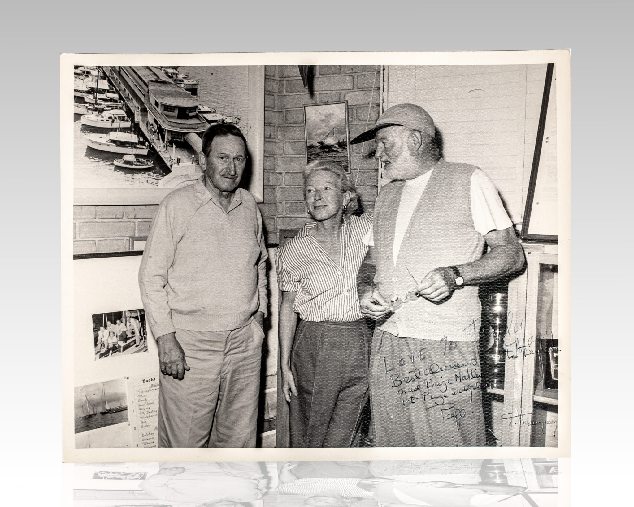 Ernest Hemingway Signed Photograph. [with] Mary Hemingway Typed Letter Signed.