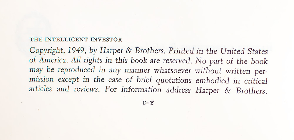 The Intelligent Investor.