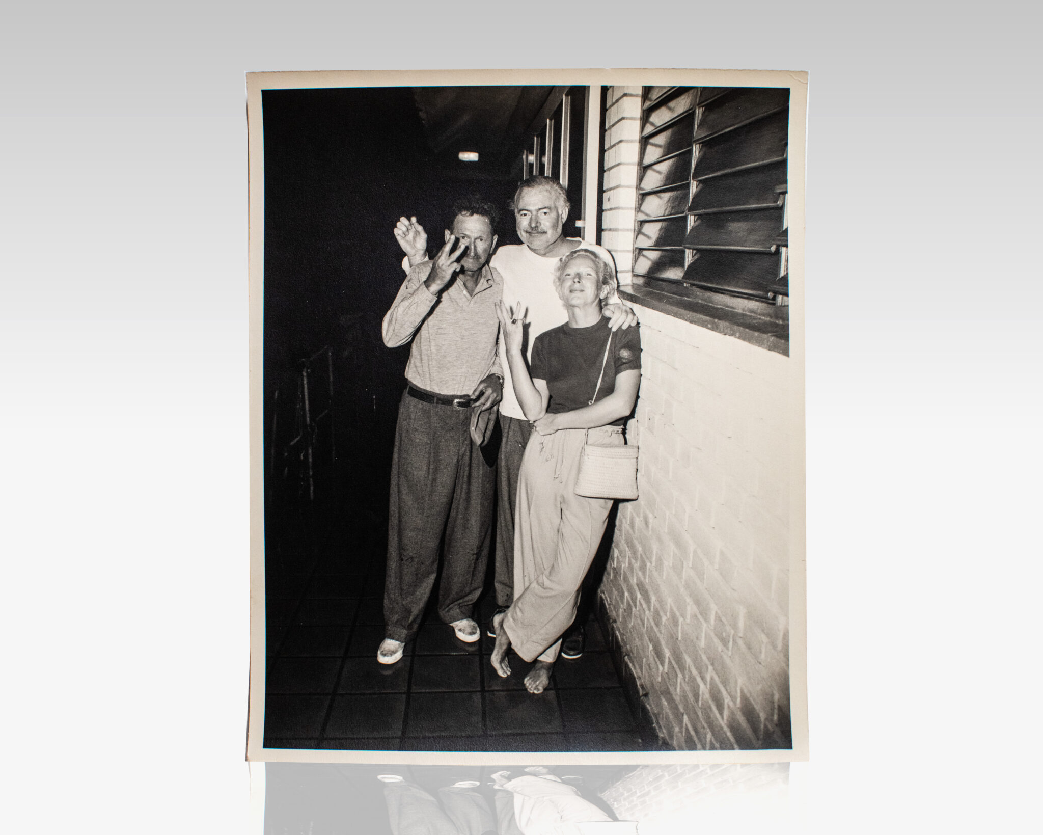 Ernest Hemingway, Mary Hemingway, and Taylor Williams Photograph.