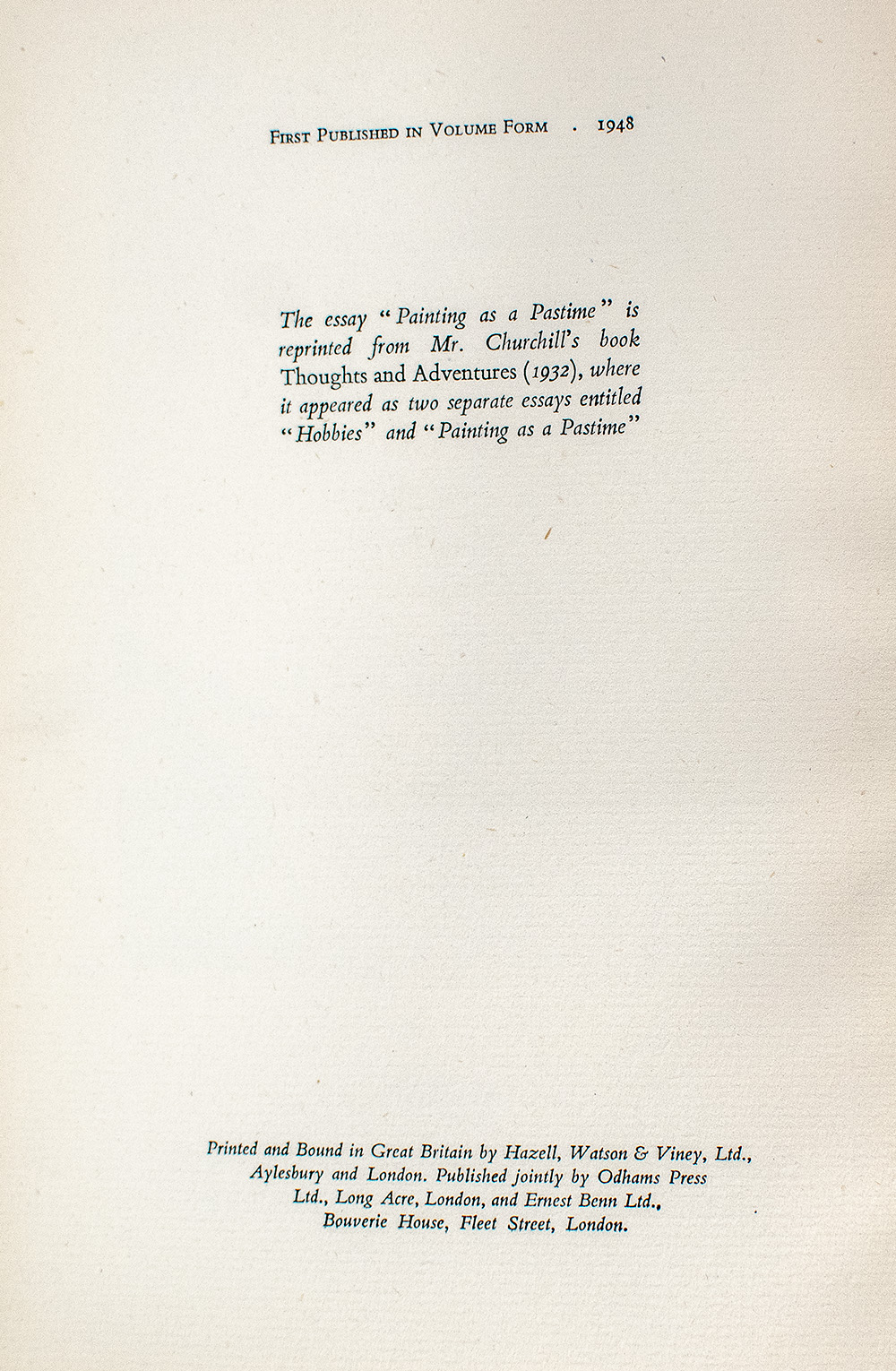 Painting As A Pastime.