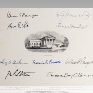 Supreme Court Justices Signed Engraving.