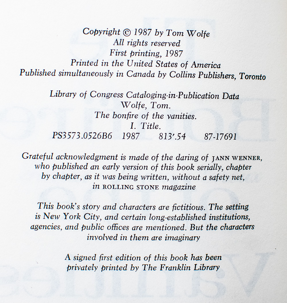 The Bonfire of the Vanities.