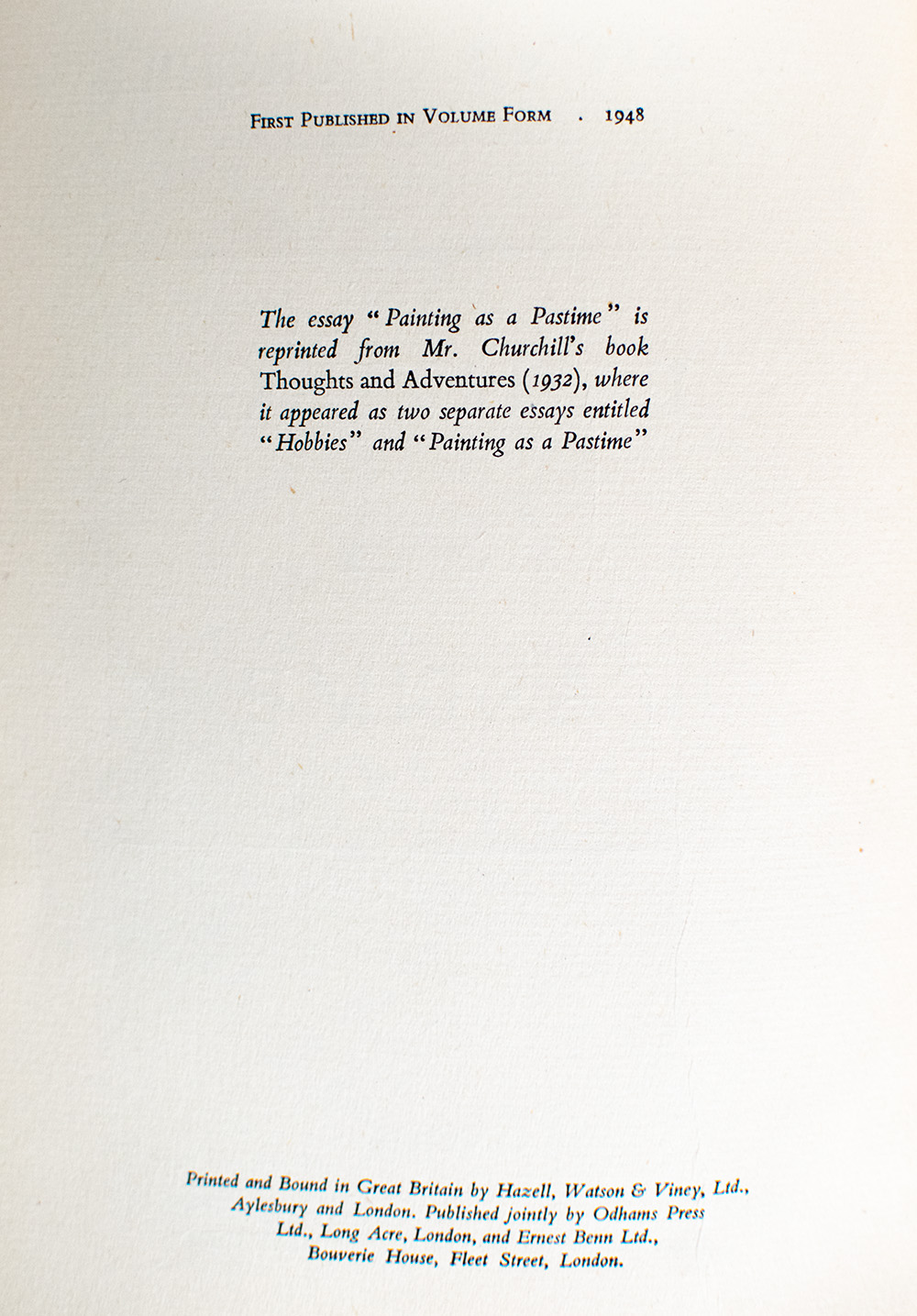 Painting As A Pastime.