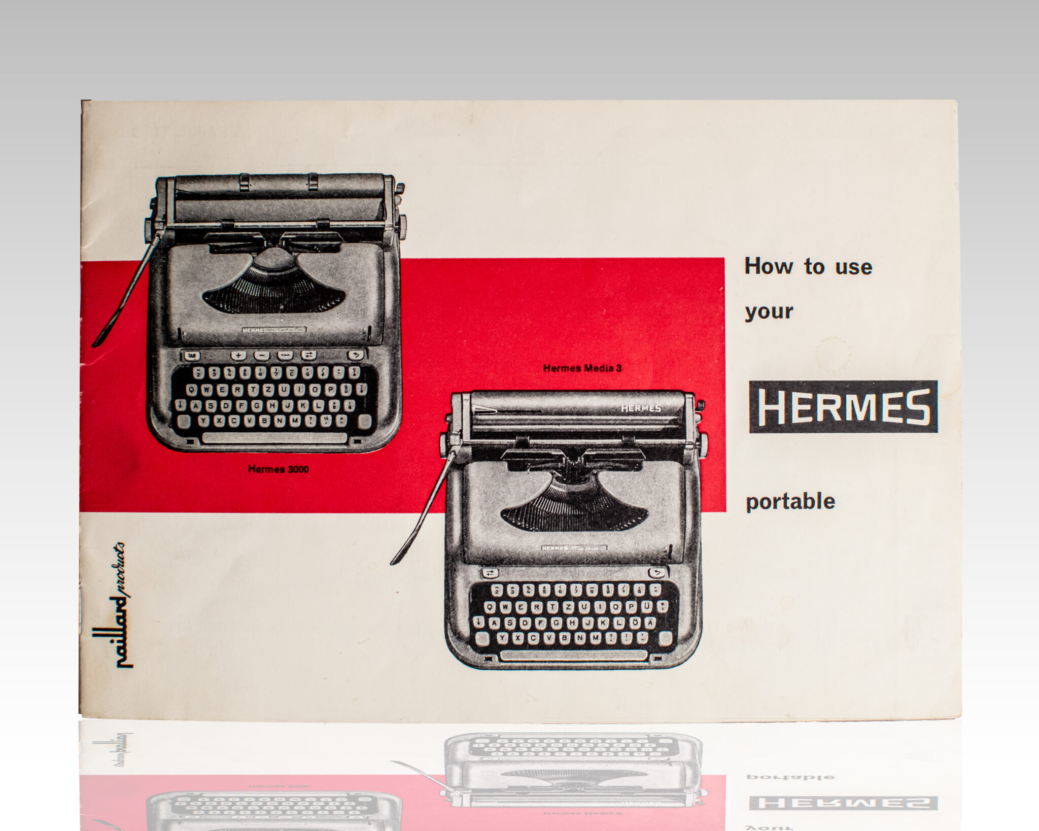 Jack Kerouac’s Personally Owned Hermes 3000 Typewriter Manual and Repair Slip.