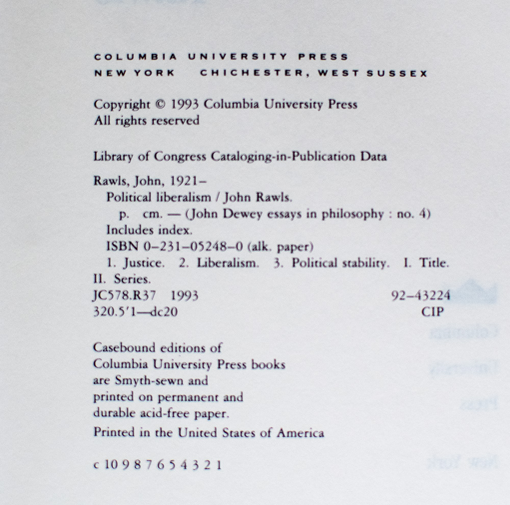 Political Liberalism.