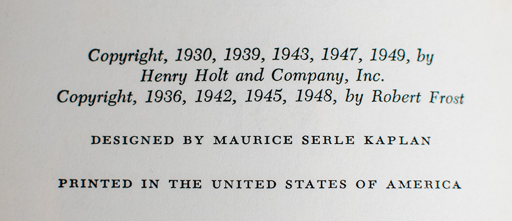 Complete Poems of Robert Frost.