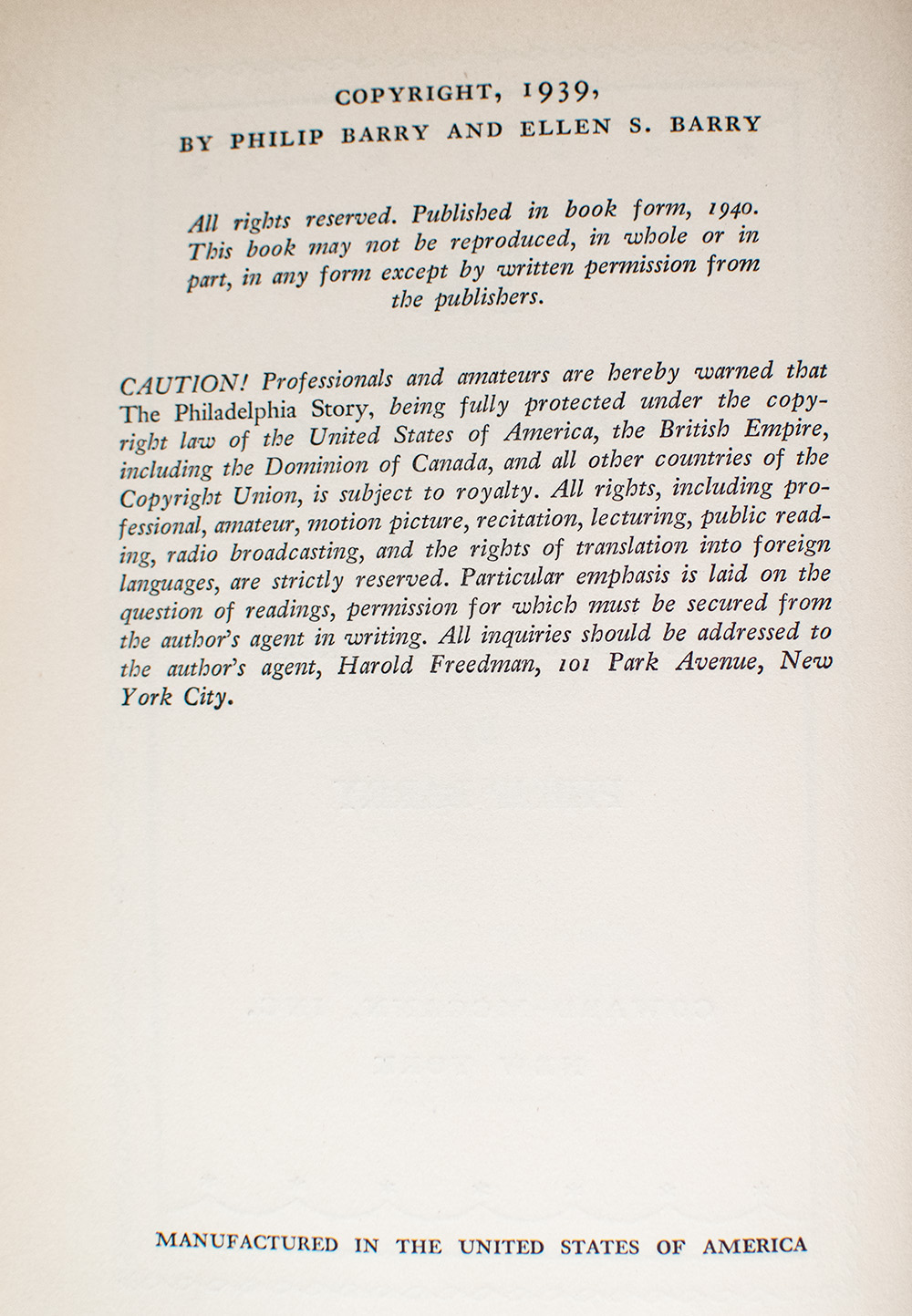 The Philadelphia Story.