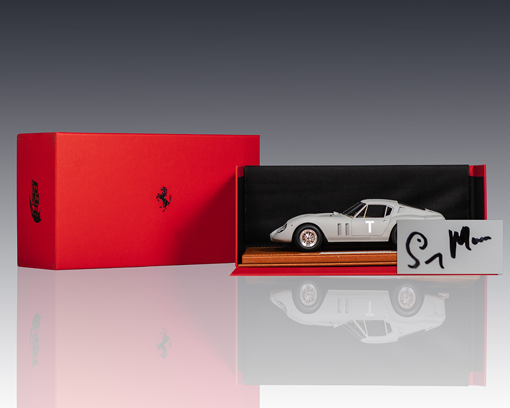 Ferrari model car in display case