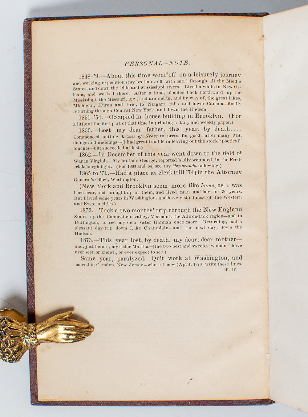 Memoranda During the War.