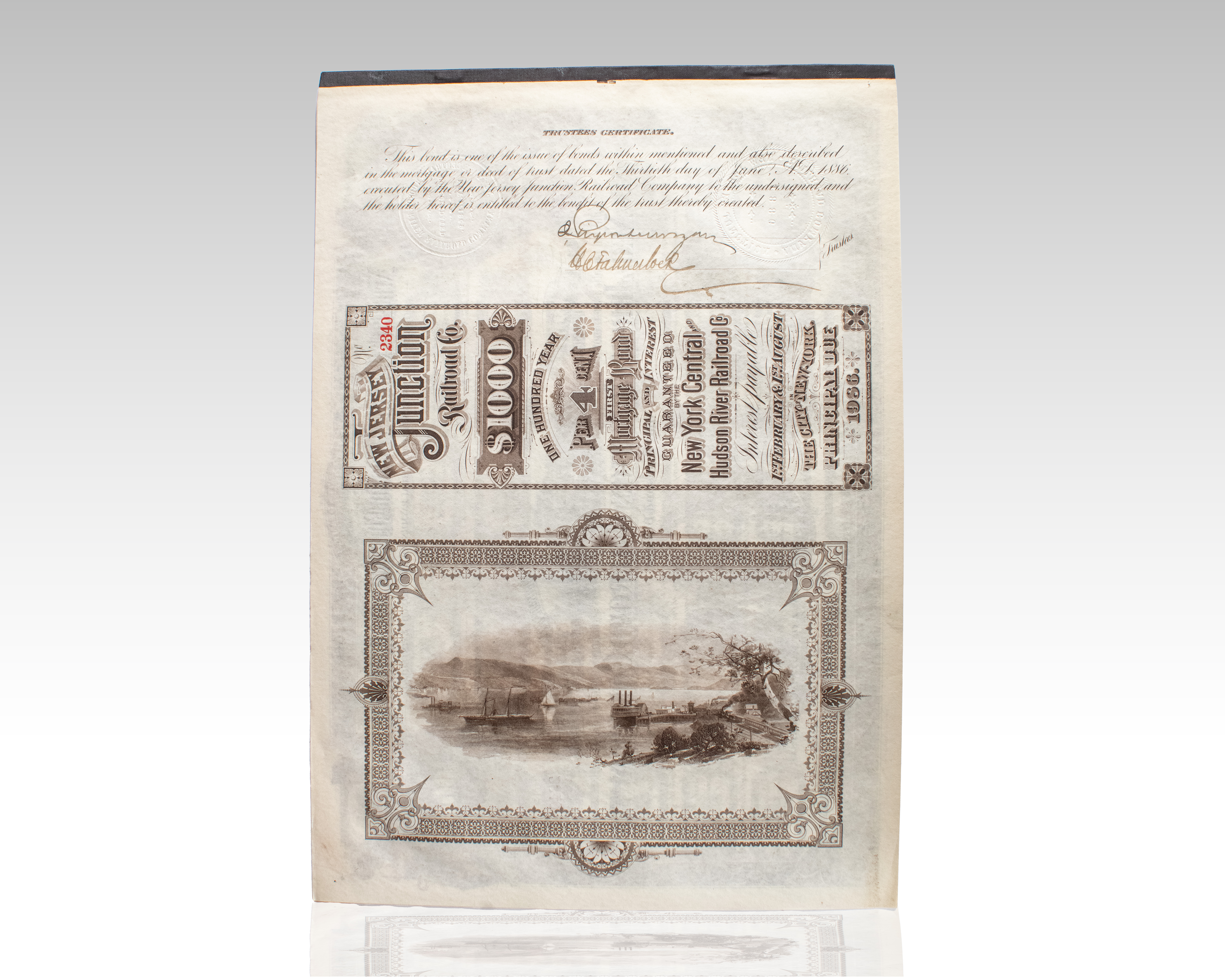 J. Pierpont Morgan Signed Railroad Mortgage Bond.