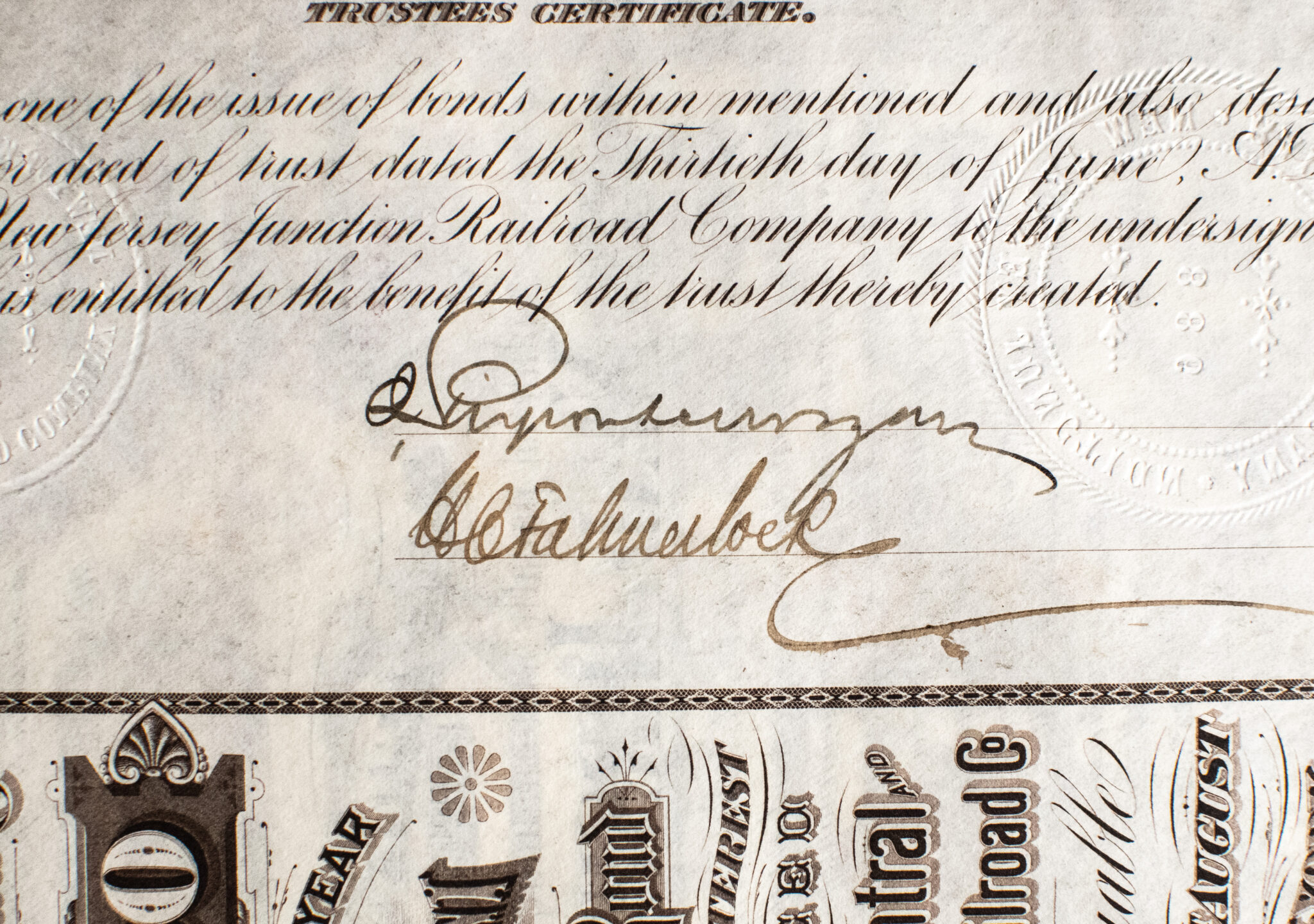 J. Pierpont Morgan Signed Railroad Mortgage Bond.