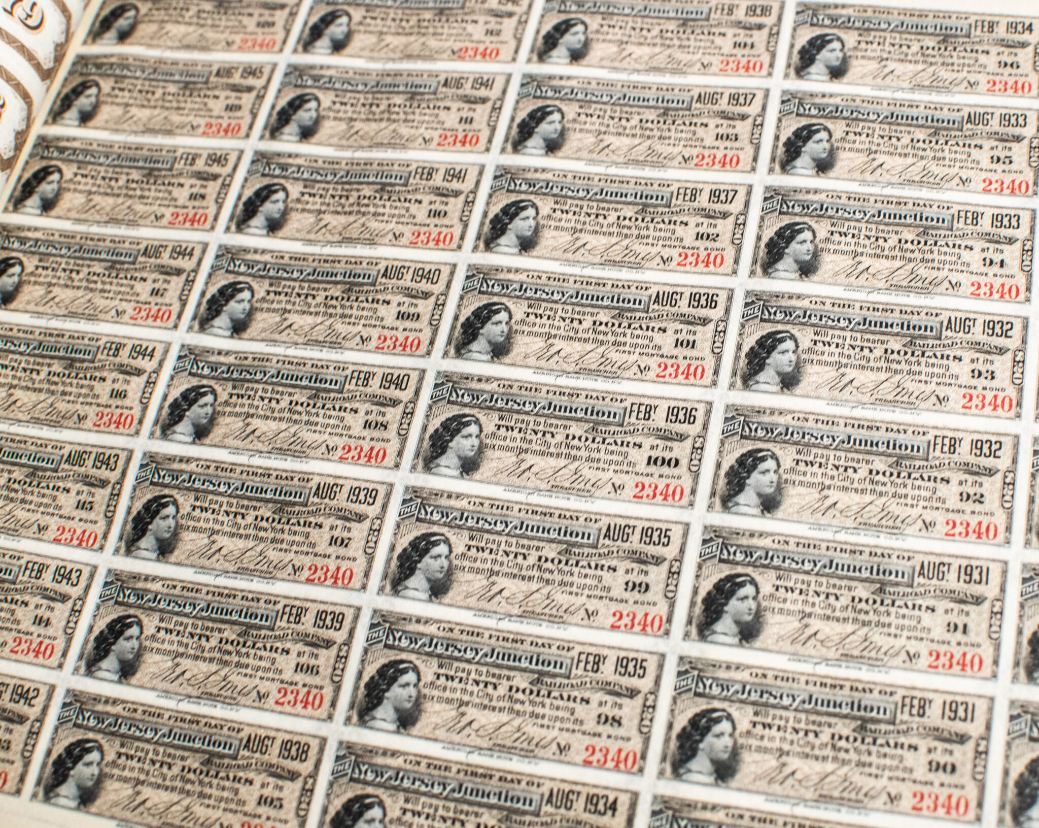 J. Pierpont Morgan Signed Railroad Mortgage Bond.